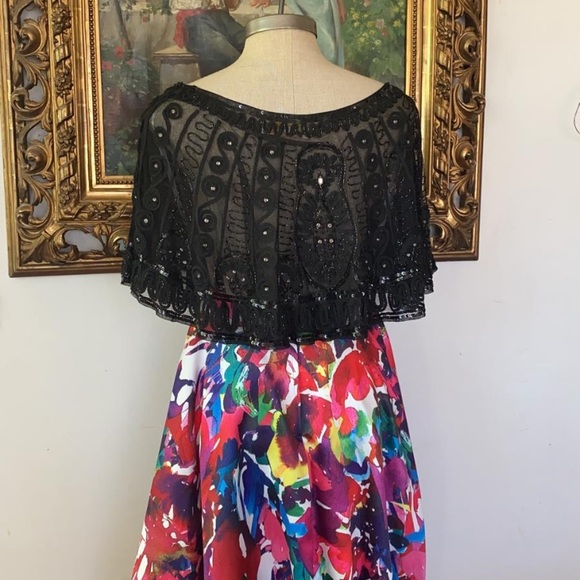 Handmade beaded sequin flutter poncho - Picture 2 of 3